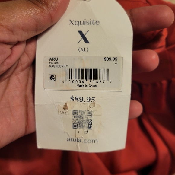 Arula Womens Red Boho Romantic Puff Sleeve Christmas Mini Party Dress. XL - Picture 12 of 12